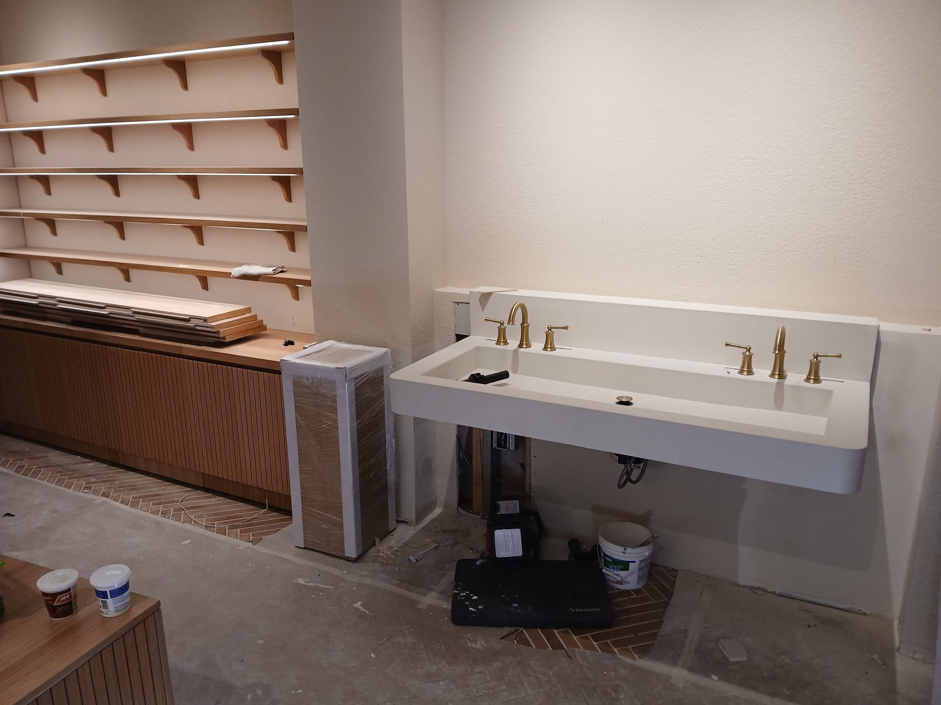 Concrete Sink Installation at L'Occitane in Santa Rosa